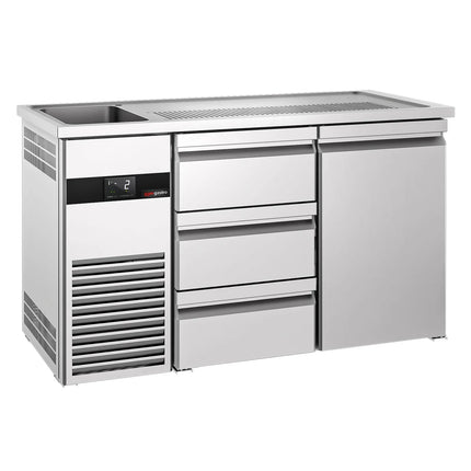 GGM Gastro Tủ Bia Trực Tiếp / Kegerator PREMIUM - 1550x700mm - 1 Cánh & 3 Ngăn Kéo