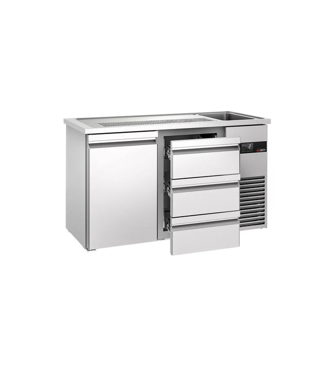 GGM Gastro Tủ Bia Trực Tiếp / Kegerator PREMIUM - 1550x700mm - 1 Cánh Kín & 3 Ngăn Kéo