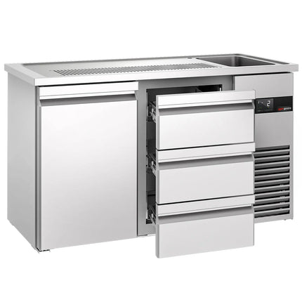 GGM Gastro Tủ Bia Trực Tiếp / Kegerator PREMIUM - 1550x700mm - 1 Cánh Kín & 3 Ngăn Kéo