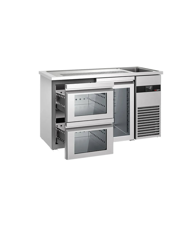 GGM Gastro Tủ Bia Trực Tiếp / Kegerator PREMIUM - 1550x700mm - 1 Cánh Kính & 2 Ngăn Kéo