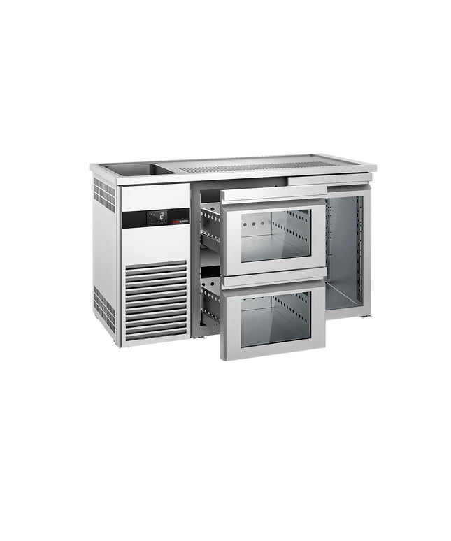 GGM Gastro Tủ Bia Trực Tiếp / Kegerator PREMIUM - 1550x700mm - 1 Cánh Kính & 2 Ngăn Kéo