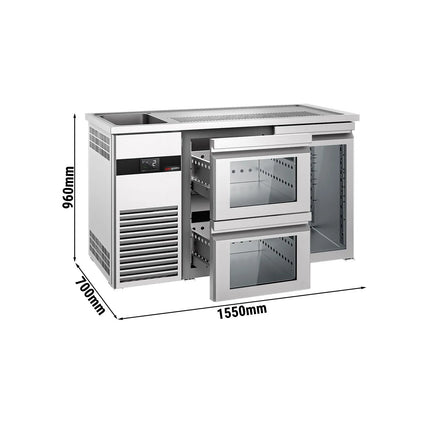 GGM Gastro Tủ Bia Trực Tiếp / Kegerator PREMIUM - 1550x700mm - 1 Cánh Kính & 2 Ngăn Kéo