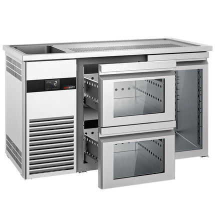 GGM Gastro Tủ Bia Trực Tiếp / Kegerator PREMIUM - 1550x700mm - 1 Cánh Kính & 2 Ngăn Kéo