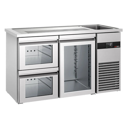 GGM Gastro Tủ Bia Trực Tiếp / Kegerator PREMIUM - 1550x700mm - 1 Cánh Kính & 2 Ngăn Kéo
