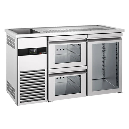 GGM Gastro Tủ Bia Trực Tiếp / Kegerator PREMIUM - 1550x700mm - 1 Cánh Kính & 2 Ngăn Kéo