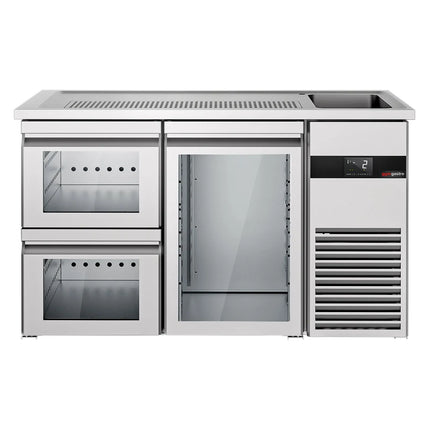 GGM Gastro Tủ Bia Trực Tiếp / Kegerator PREMIUM - 1550x700mm - 1 Cánh Kính & 2 Ngăn Kéo