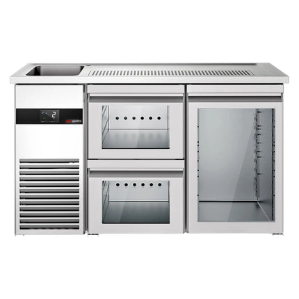 GGM Gastro Tủ Bia Trực Tiếp / Kegerator PREMIUM - 1550x700mm - 1 Cánh Kính & 2 Ngăn Kéo