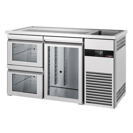 GGM Gastro Tủ Bia Trực Tiếp / Kegerator PREMIUM - 1550x700mm - 1 Cánh Kính & 2 Ngăn Kéo