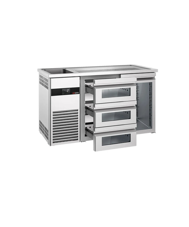 GGM Gastro Tủ Bia Trực Tiếp / Kegerator PREMIUM - 1550x700mm - 1 Cánh Kính & 3 Ngăn Kéo