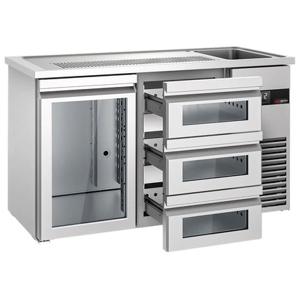 GGM Gastro Tủ Bia Trực Tiếp / Kegerator PREMIUM - 1550x700mm - 1 Cánh Kính & 3 Ngăn Kéo