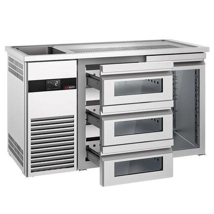 GGM Gastro Tủ Bia Trực Tiếp / Kegerator PREMIUM - 1550x700mm - 1 Cánh Kính & 3 Ngăn Kéo