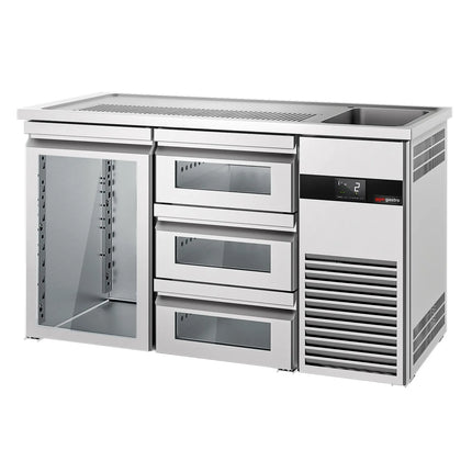 GGM Gastro Tủ Bia Trực Tiếp / Kegerator PREMIUM - 1550x700mm - 1 Cánh Kính & 3 Ngăn Kéo