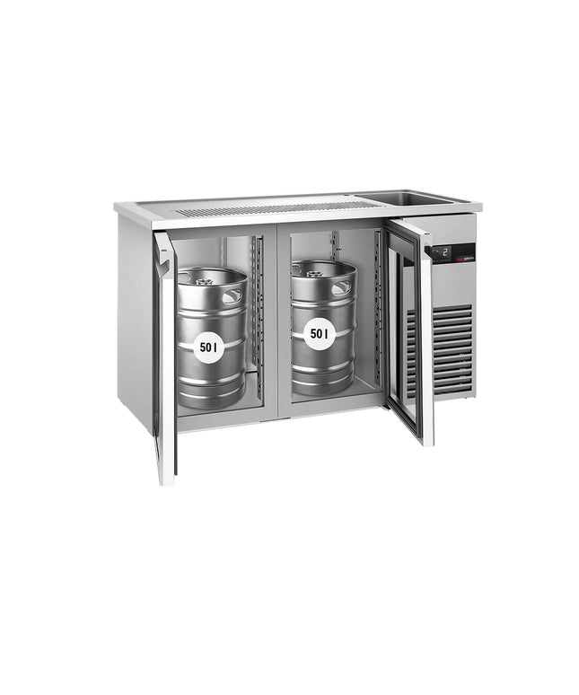 GGM Gastro Tủ Bia Trực Tiếp / Kegerator PREMIUM - 1550x700mm - 2 Cánh Kính