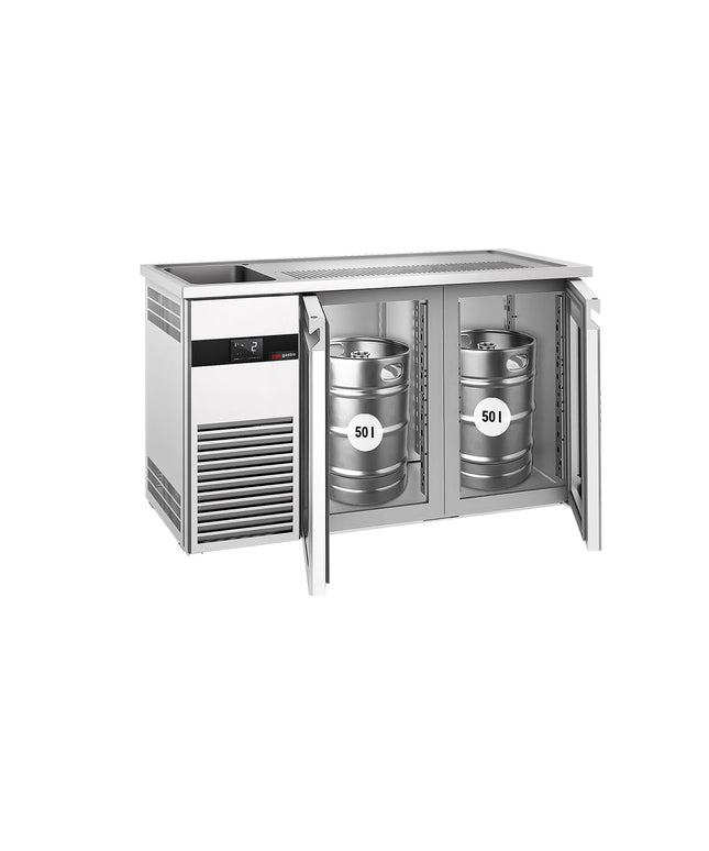 GGM Gastro Tủ Bia Trực Tiếp / Kegerator PREMIUM - 1550x700mm - 2 Cánh Kính