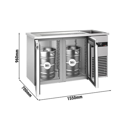 GGM Gastro Tủ Bia Trực Tiếp / Kegerator PREMIUM - 1550x700mm - 2 Cánh Kính