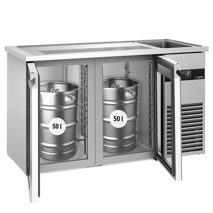 GGM Gastro Tủ Bia Trực Tiếp / Kegerator PREMIUM - 1550x700mm - 2 Cánh Kính