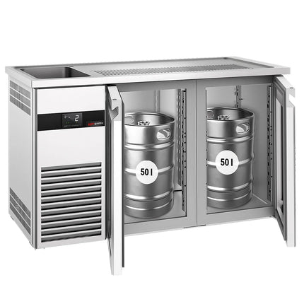 GGM Gastro Tủ Bia Trực Tiếp / Kegerator PREMIUM - 1550x700mm - 2 Cánh Kính