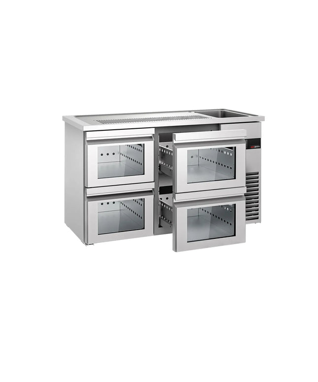 GGM Gastro Tủ Bia Trực Tiếp / Kegerator PREMIUM - 1550x700mm - 4 Ngăn Kéo