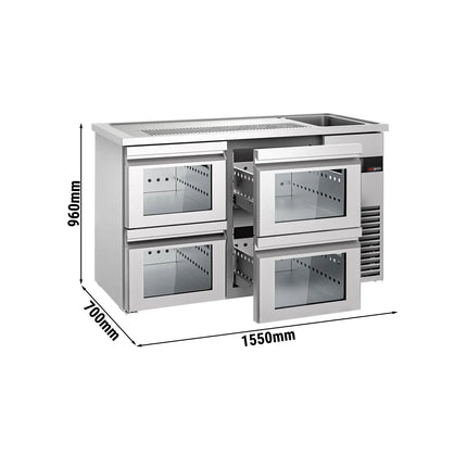GGM Gastro Tủ Bia Trực Tiếp / Kegerator PREMIUM - 1550x700mm - 4 Ngăn Kéo