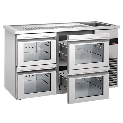 GGM Gastro Tủ Bia Trực Tiếp / Kegerator PREMIUM - 1550x700mm - 4 Ngăn Kéo