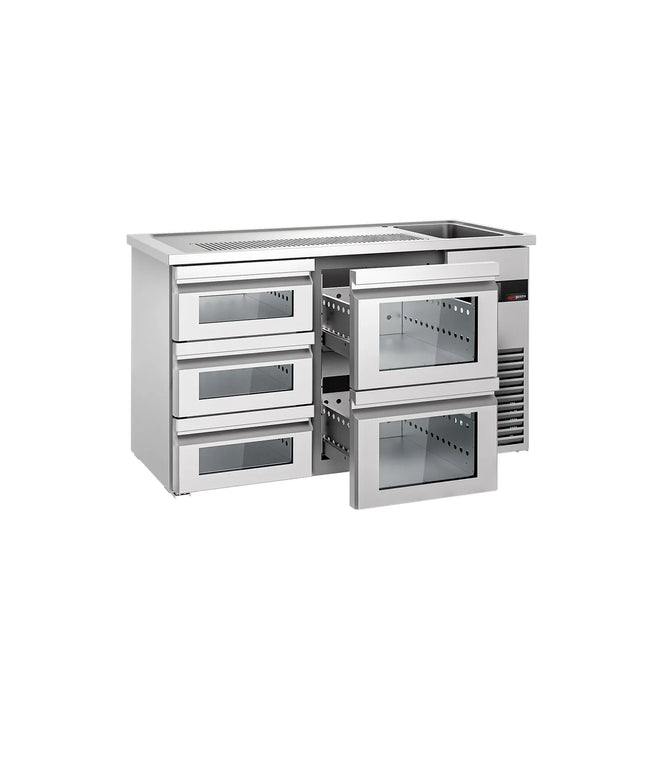 GGM Gastro Tủ Bia Trực Tiếp / Kegerator PREMIUM - 1550x700mm - 5 Ngăn Kéo