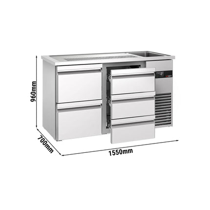 GGM Gastro Tủ Bia Trực Tiếp / Kegerator PREMIUM - 1550x700mm - 5 Ngăn Kéo