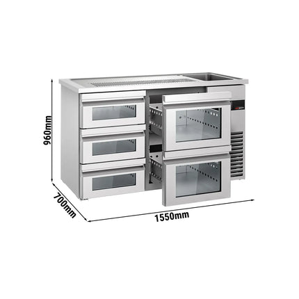 GGM Gastro Tủ Bia Trực Tiếp / Kegerator PREMIUM - 1550x700mm - 5 Ngăn Kéo