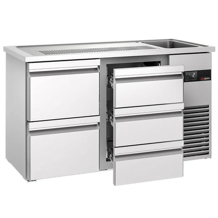 GGM Gastro Tủ Bia Trực Tiếp / Kegerator PREMIUM - 1550x700mm - 5 Ngăn Kéo