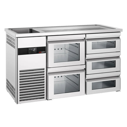 GGM Gastro Tủ Bia Trực Tiếp / Kegerator PREMIUM - 1550x700mm - 5 Ngăn Kéo
