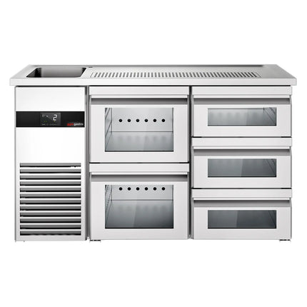 GGM Gastro Tủ Bia Trực Tiếp / Kegerator PREMIUM - 1550x700mm - 5 Ngăn Kéo