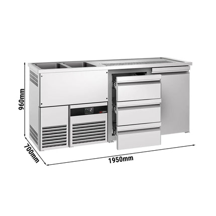 GGM Gastro Tủ Bia Trực Tiếp / Kegerator PREMIUM - 1950x700mm - 1 Cánh & 3 Ngăn Kéo