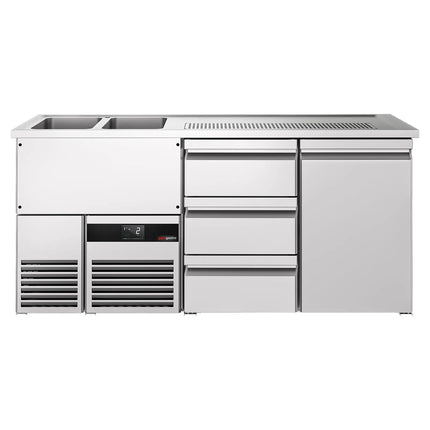 GGM Gastro Tủ Bia Trực Tiếp / Kegerator PREMIUM - 1950x700mm - 1 Cánh & 3 Ngăn Kéo