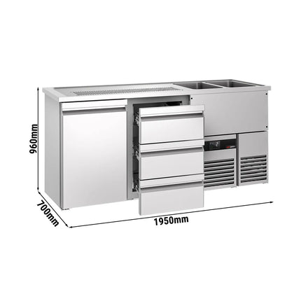 GGM Gastro Tủ Bia Trực Tiếp / Kegerator PREMIUM - 1950x700mm - 1 Cánh Kín & 3 Ngăn Kéo