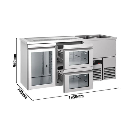 GGM Gastro Tủ Bia Trực Tiếp / Kegerator PREMIUM - 1950x700mm - 1 Cánh Kính & 2 Ngăn Kéo