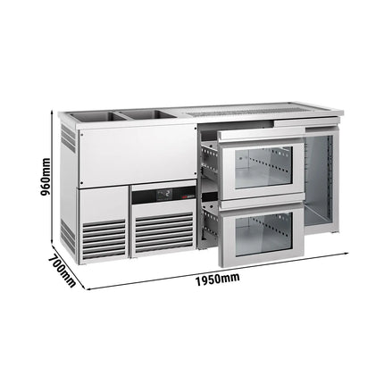 GGM Gastro Tủ Bia Trực Tiếp / Kegerator PREMIUM - 1950x700mm - 1 Cánh Kính & 2 Ngăn Kéo