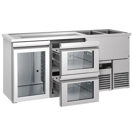GGM Gastro Tủ Bia Trực Tiếp / Kegerator PREMIUM - 1950x700mm - 1 Cánh Kính & 2 Ngăn Kéo