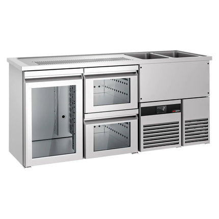 GGM Gastro Tủ Bia Trực Tiếp / Kegerator PREMIUM - 1950x700mm - 1 Cánh Kính & 2 Ngăn Kéo