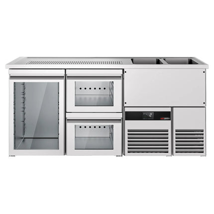 GGM Gastro Tủ Bia Trực Tiếp / Kegerator PREMIUM - 1950x700mm - 1 Cánh Kính & 2 Ngăn Kéo