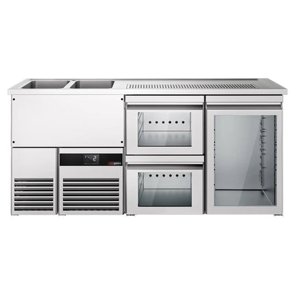 GGM Gastro Tủ Bia Trực Tiếp / Kegerator PREMIUM - 1950x700mm - 1 Cánh Kính & 2 Ngăn Kéo