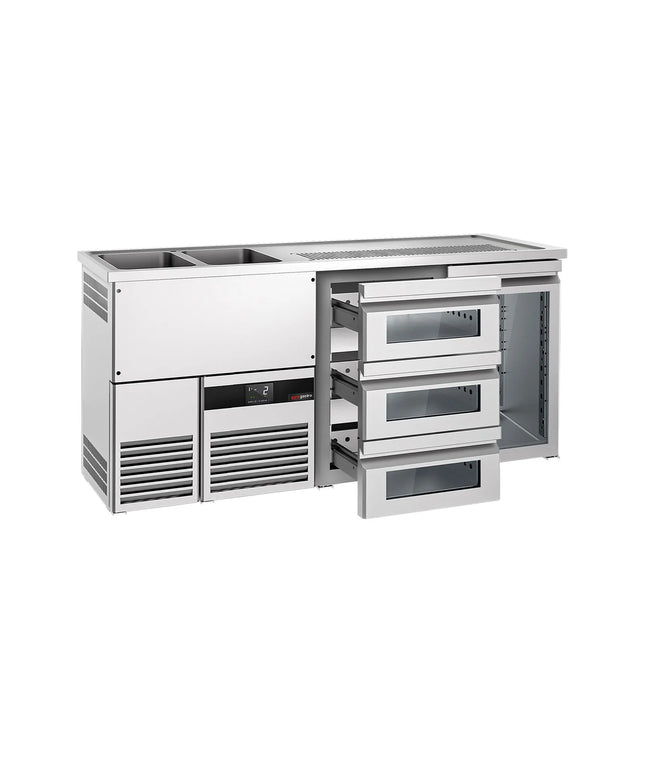 GGM Gastro Tủ Bia Trực Tiếp / Kegerator PREMIUM - 1950x700mm - 1 Cánh Kính & 3 Ngăn Kéo Kính
