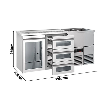 GGM Gastro Tủ Bia Trực Tiếp / Kegerator PREMIUM - 1950x700mm - 1 Cánh Kính & 3 Ngăn Kéo