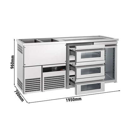 GGM Gastro Tủ Bia Trực Tiếp / Kegerator PREMIUM - 1950x700mm - 1 Cánh Kính & 3 Ngăn Kéo Kính