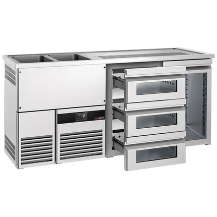 GGM Gastro Tủ Bia Trực Tiếp / Kegerator PREMIUM - 1950x700mm - 1 Cánh Kính & 3 Ngăn Kéo Kính