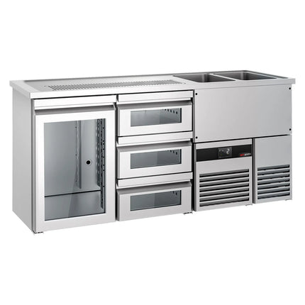 GGM Gastro Tủ Bia Trực Tiếp / Kegerator PREMIUM - 1950x700mm - 1 Cánh Kính & 3 Ngăn Kéo