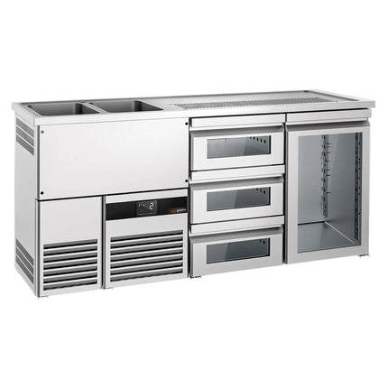 GGM Gastro Tủ Bia Trực Tiếp / Kegerator PREMIUM - 1950x700mm - 1 Cánh Kính & 3 Ngăn Kéo Kính