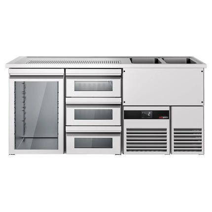 GGM Gastro Tủ Bia Trực Tiếp / Kegerator PREMIUM - 1950x700mm - 1 Cánh Kính & 3 Ngăn Kéo