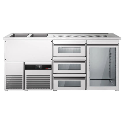 GGM Gastro Tủ Bia Trực Tiếp / Kegerator PREMIUM - 1950x700mm - 1 Cánh Kính & 3 Ngăn Kéo Kính