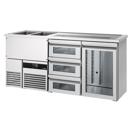 GGM Gastro Tủ Bia Trực Tiếp / Kegerator PREMIUM - 1950x700mm - 1 Cánh Kính & 3 Ngăn Kéo Kính