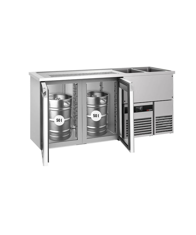 GGM Gastro Tủ Bia Trực Tiếp / Kegerator PREMIUM - 1950x700mm - 2 Cánh Kính