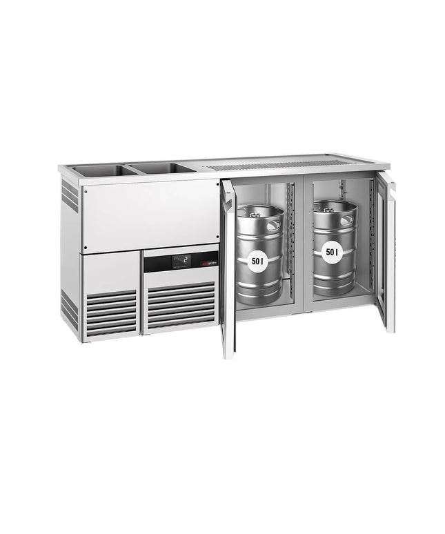 GGM Gastro Tủ Bia Trực Tiếp / Kegerator PREMIUM - 1950x700mm - 2 Cánh Kính